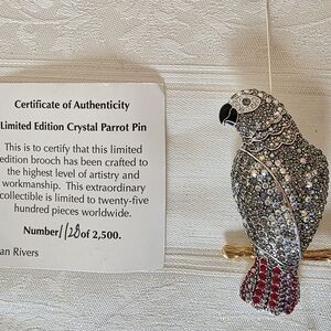 Joan Rivers Multicolor Crystal Parrot Brooch